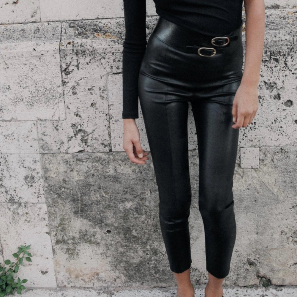 Zara leather leggings